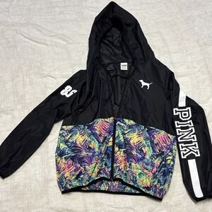 Vintage Victoria's Secret PINK Anorak Windbreaker Hoodie Jacket Full Zip XS